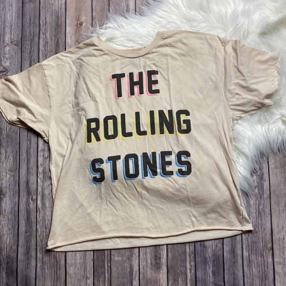 The Rolling Stones Crop Cut Off Tee Large - Picture 1 of 3